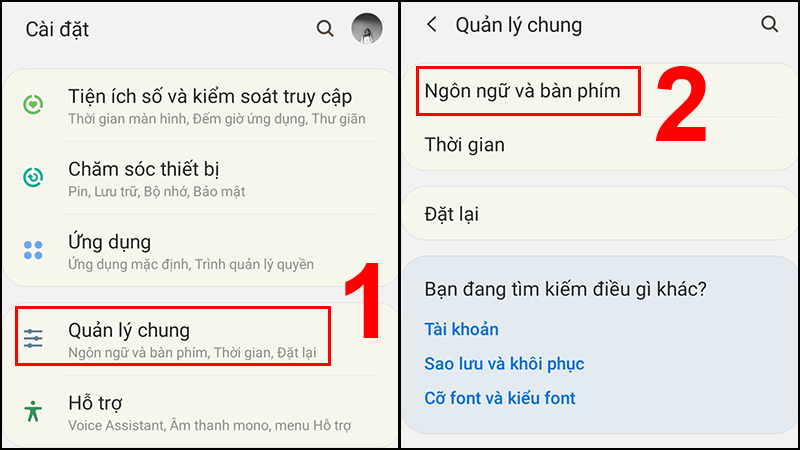 Chọn Ngôn ngữ và bàn phím